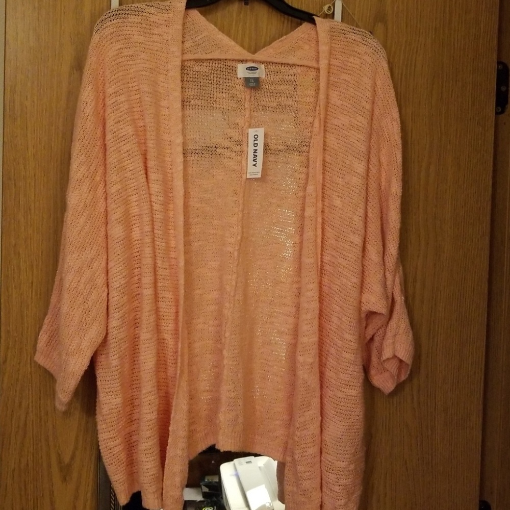 NWT Old Navy peach colored knit cardigan